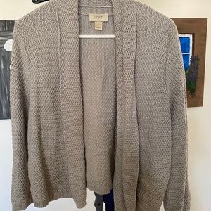 Ann Taylor LOFT Gray Shimmer Knit Cardigan